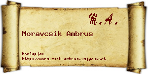 Moravcsik Ambrus névjegykártya